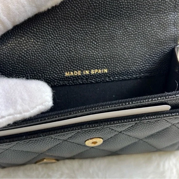 CHANEL Caviar Leather Heart Spade Tri-fold Wallet ♠️ - Picture 4 of 12
